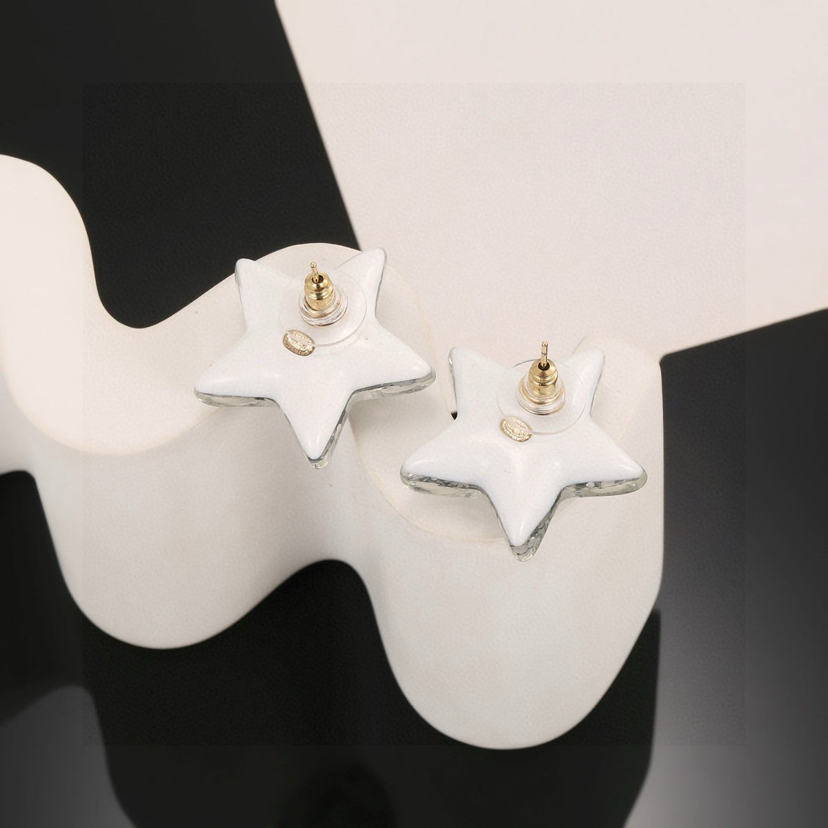 silver acrylic star Stud Earrings for women - alternate angle view 8