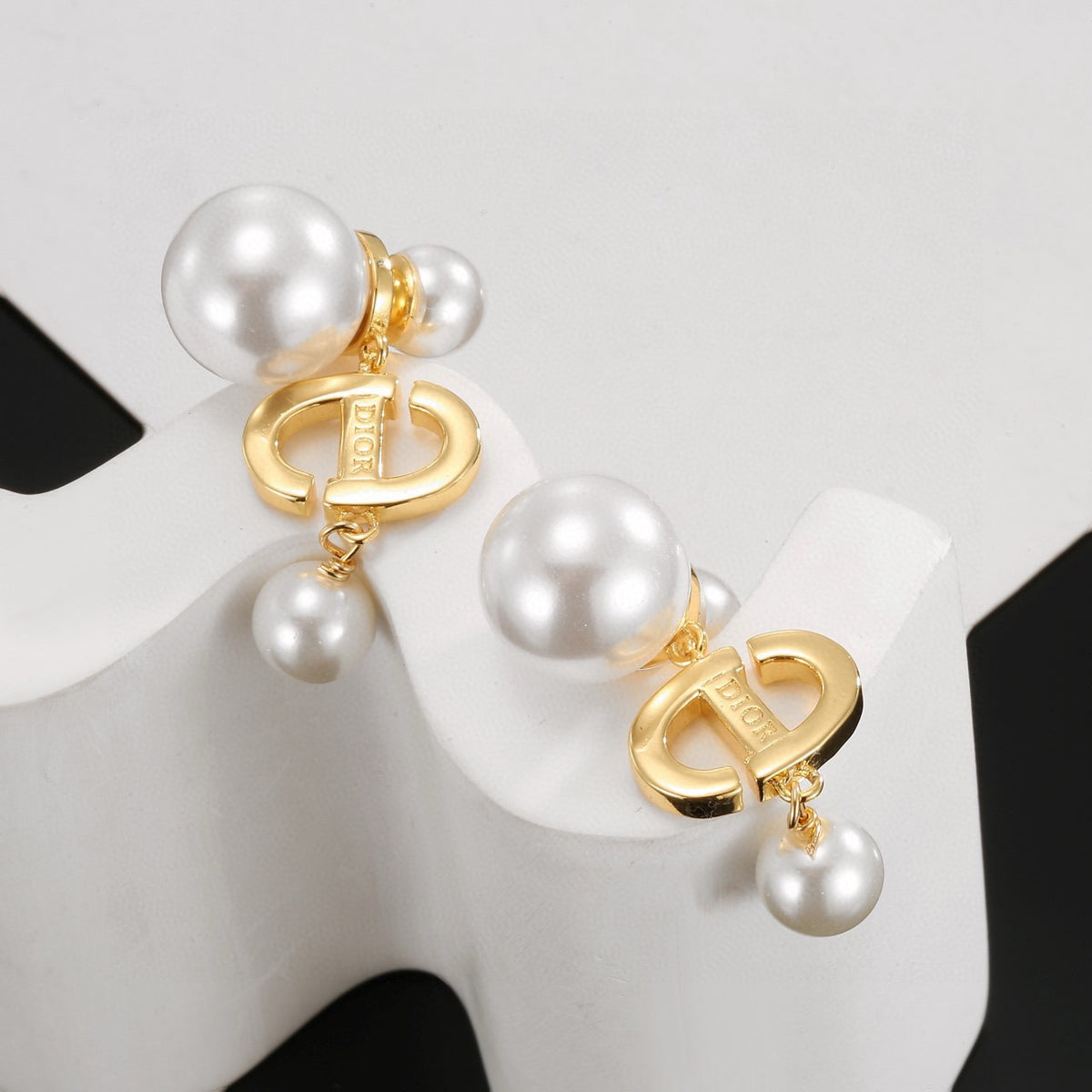 silver resin letter Drop Earrings for women - alternate angle view 8