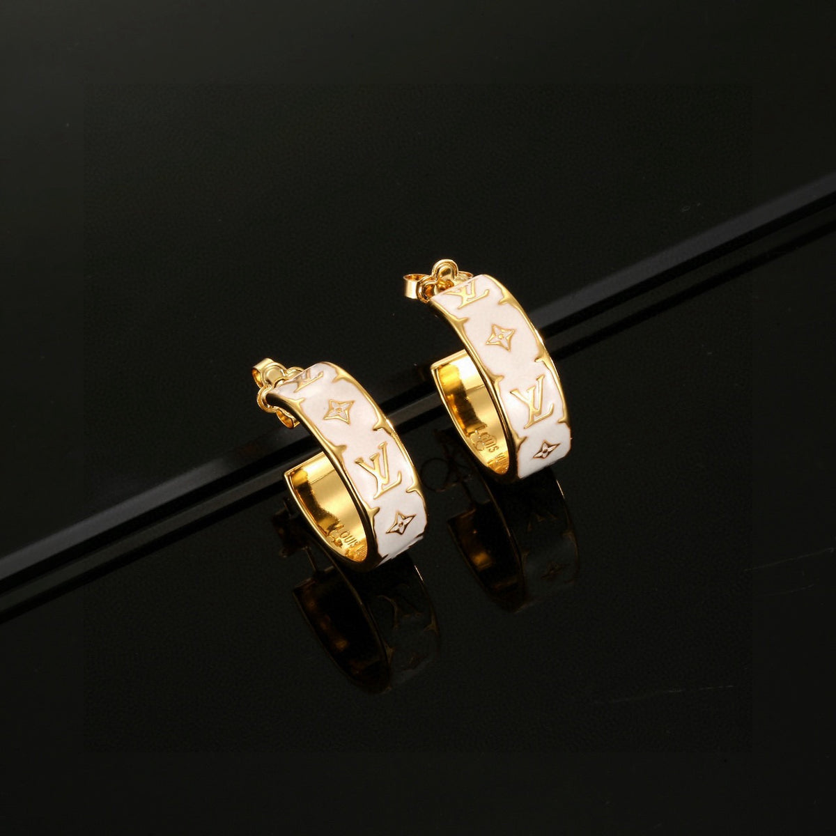 letter Stud Earrings for women - alternate angle view 5