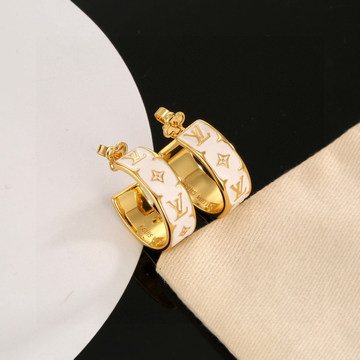 letter Stud Earrings for women - alternate angle view 4