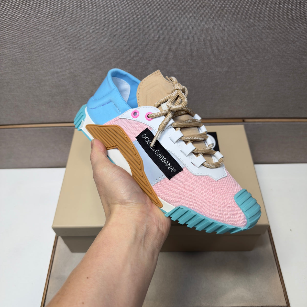 Dolce & Gabbana DG Couple's Multi-Material Casual Sneakers Multi-Color