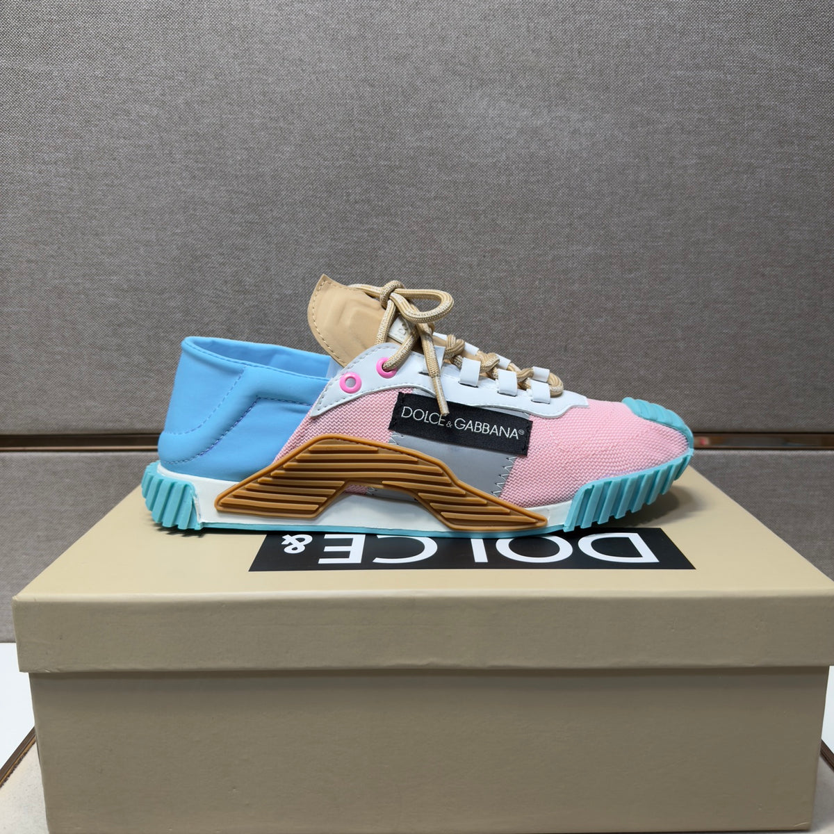 Dolce & Gabbana DG Couple's Multi-Material Casual Sneakers Multi-Color