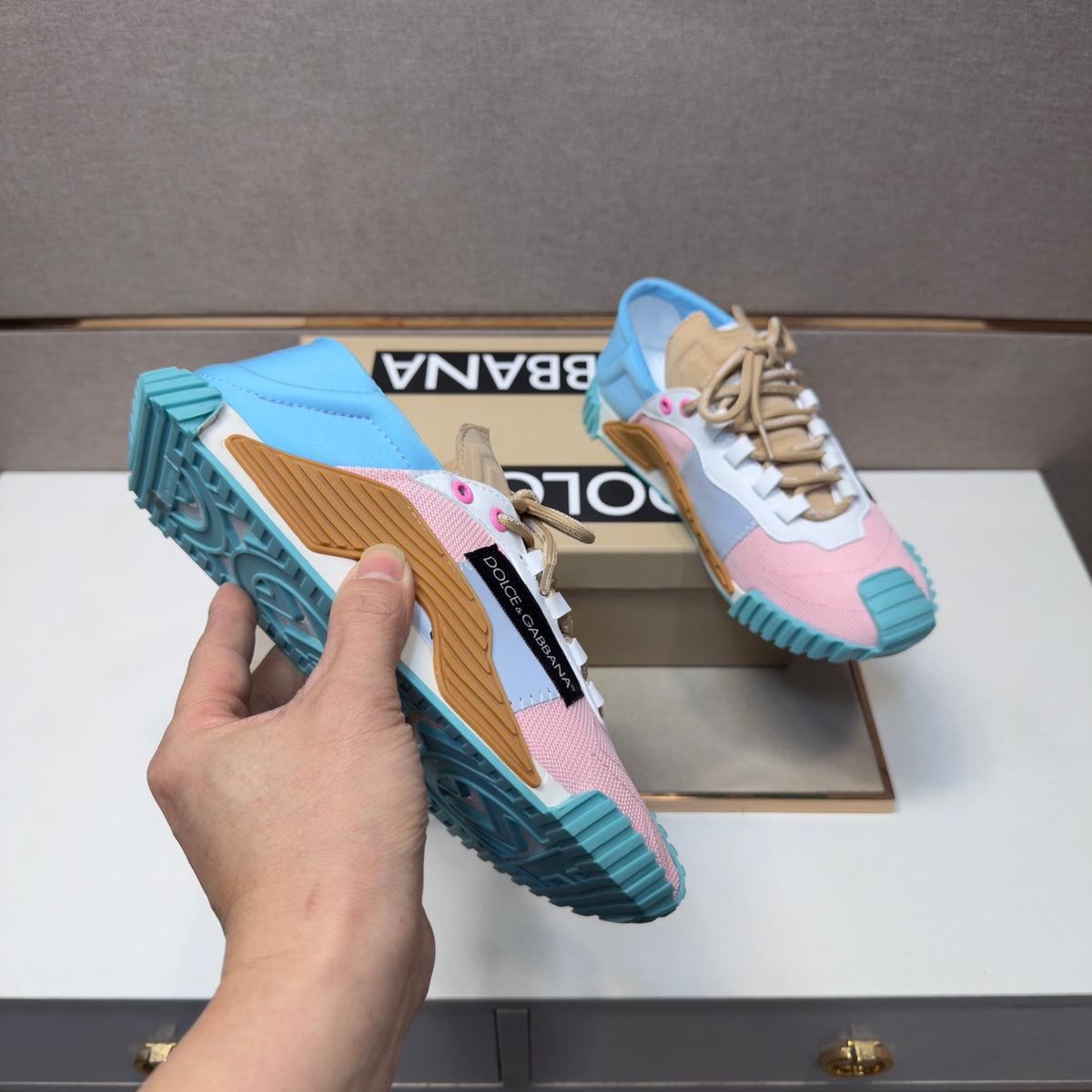 Dolce & Gabbana DG Couple's Multi-Material Casual Sneakers Multi-Color