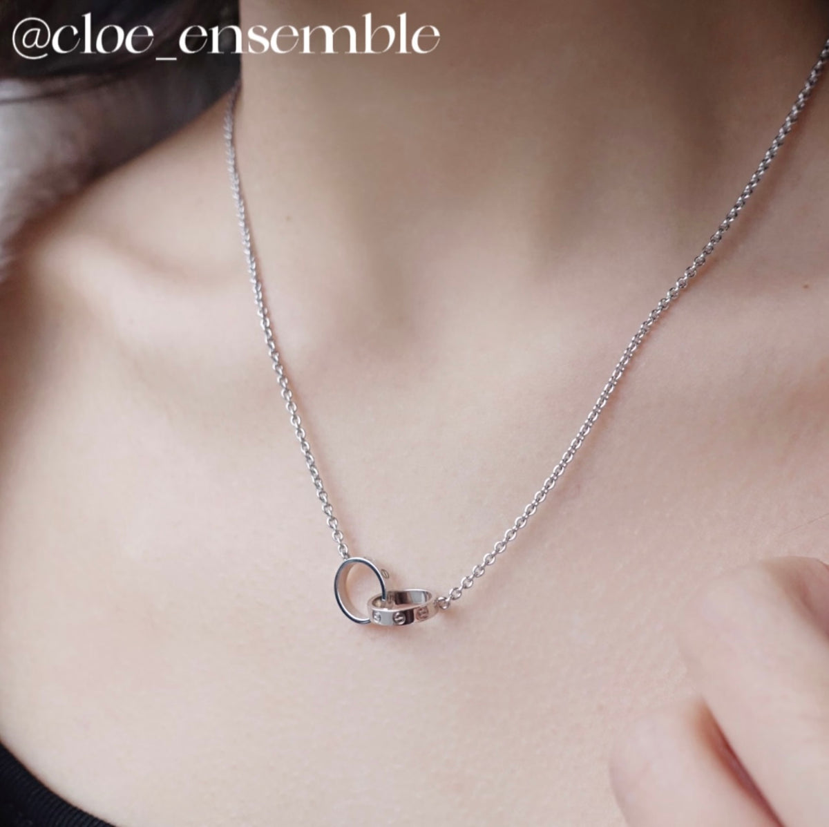 silver brass luxury Necklace for women - alternate angle view 8