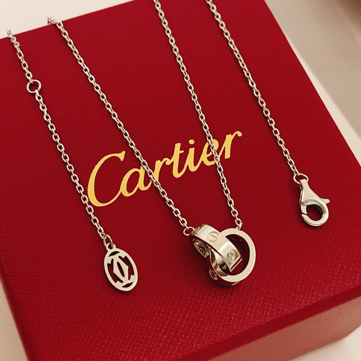 silver brass luxury Necklace for women - product detail view