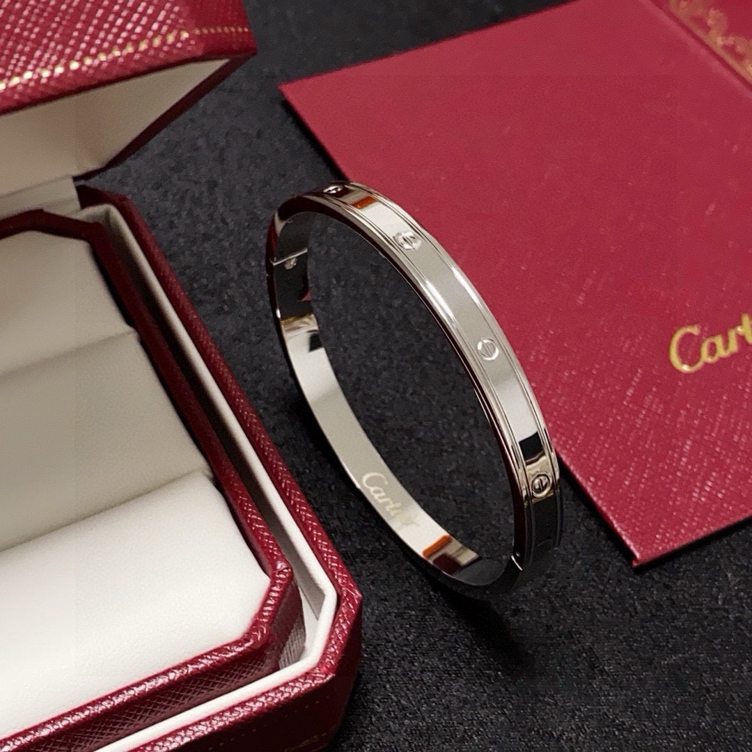 white delicate Bangle for women - alternate angle view 4