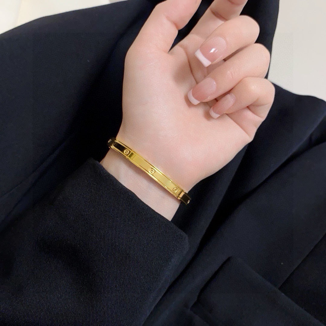 white delicate Bangle for women - alternate angle view 3
