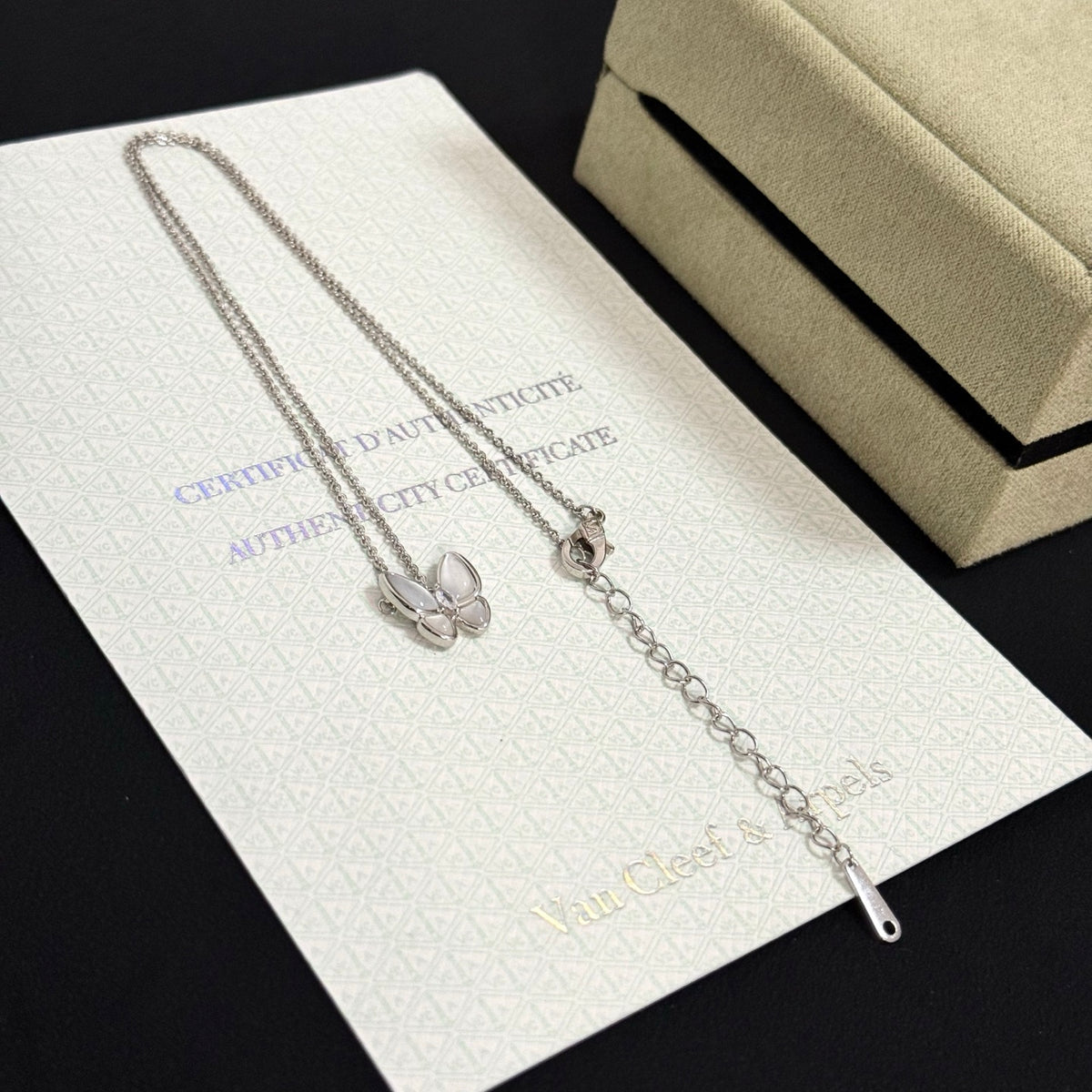 gold crystal clover Necklace for women - alternate angle view 7