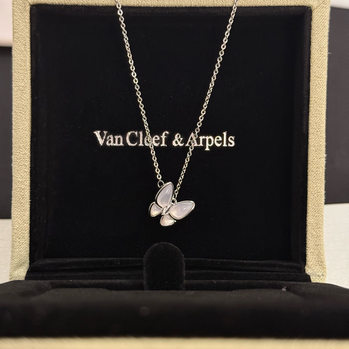 gold crystal clover Necklace for women - alternate angle view 8