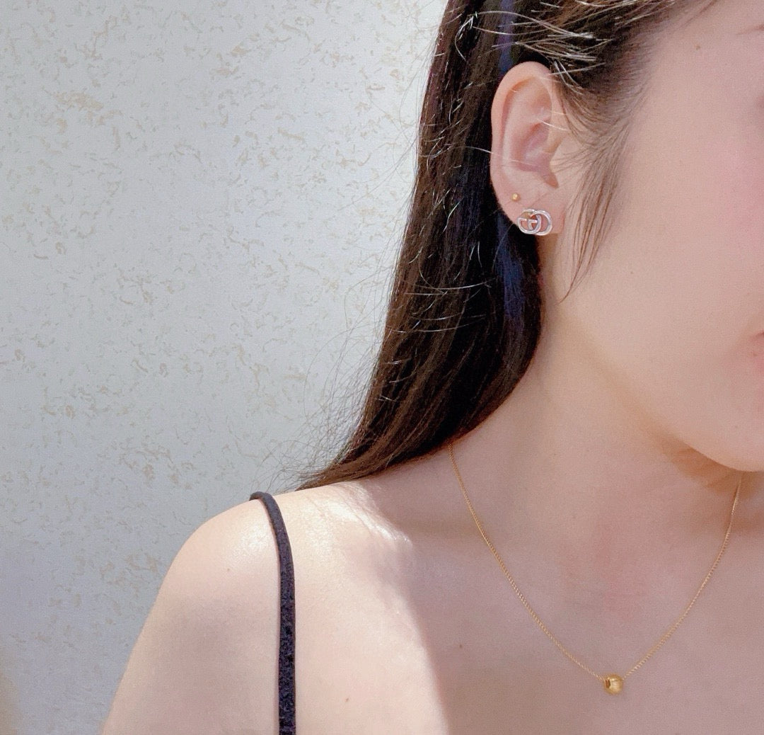 antique vintage Stud Earrings for women - alternate angle view 2