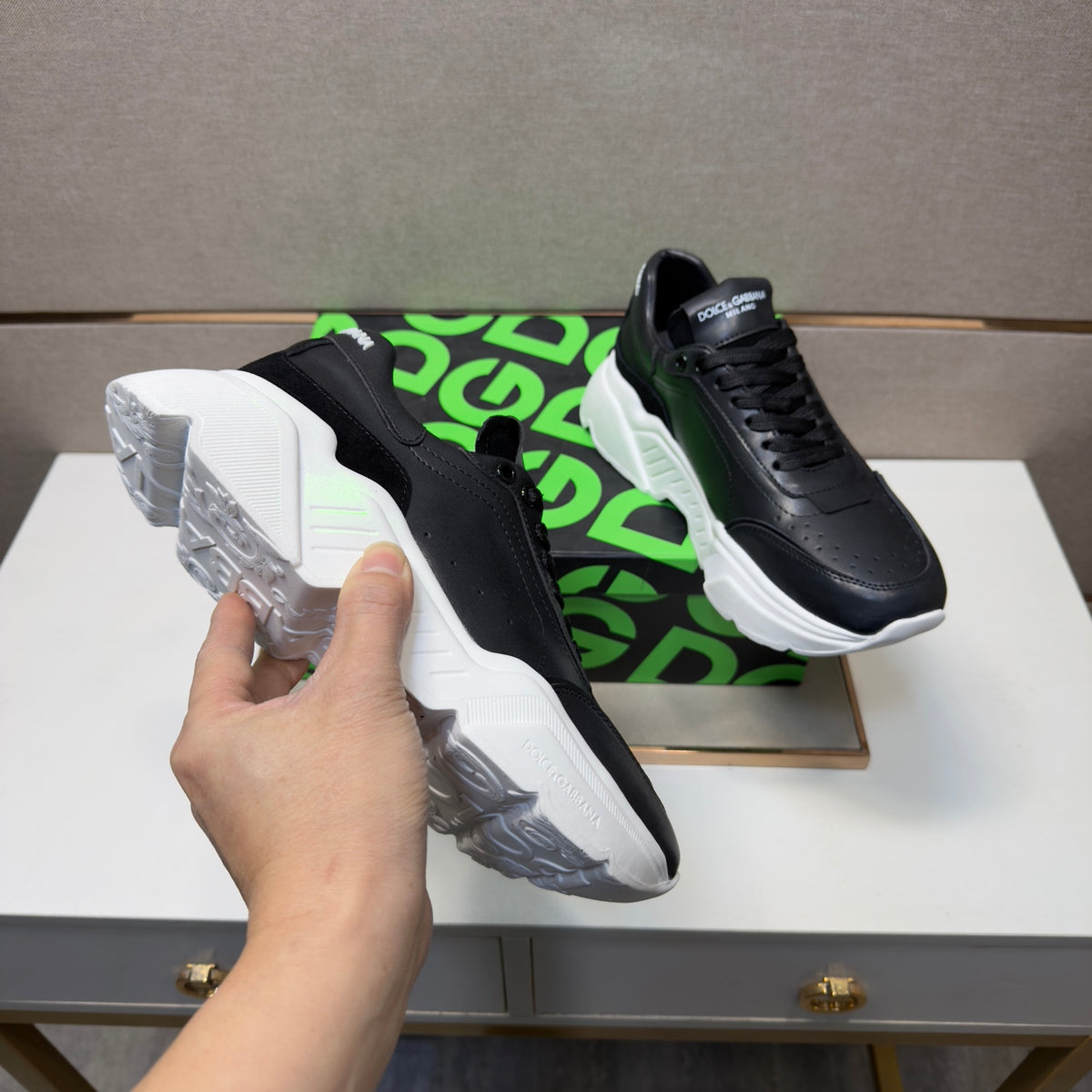Dolce & Gabbana DG Couple's Multi-Material Casual Sneakers Multi-Color