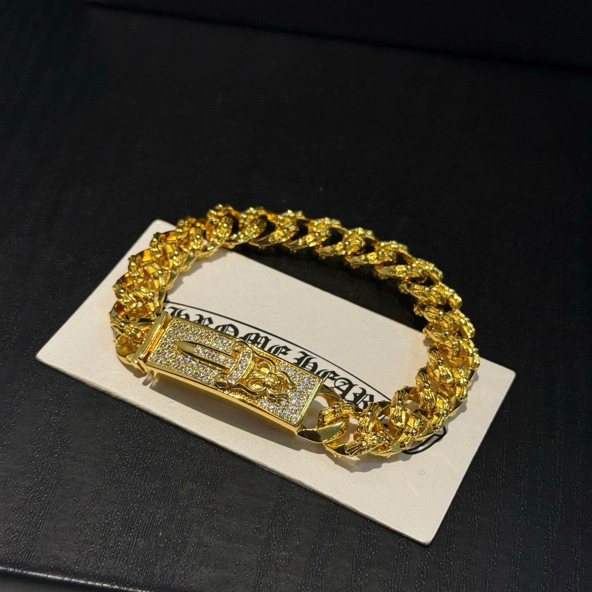 antique crystal cross Bracelet for men - alternate angle view 5
