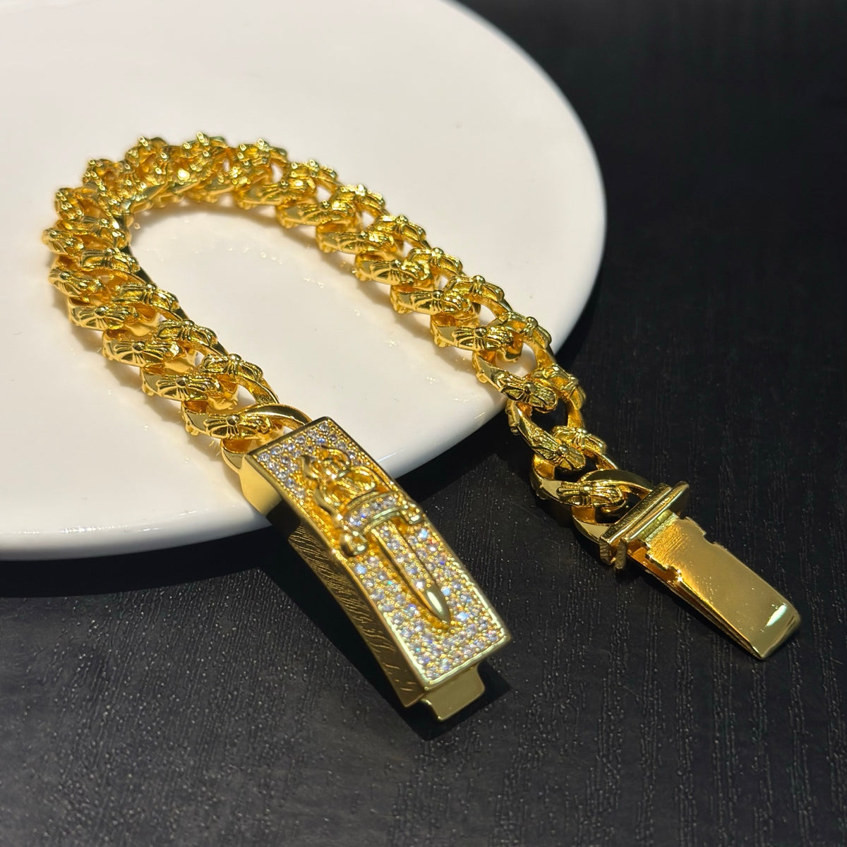antique crystal cross Bracelet for men - alternate angle view 8