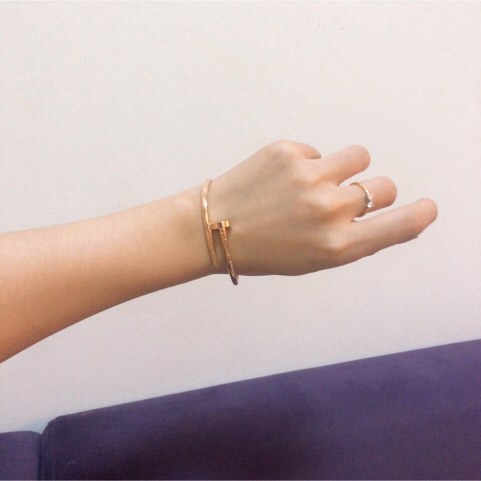 gold brass luxury Bangle for women - alternate angle view 11