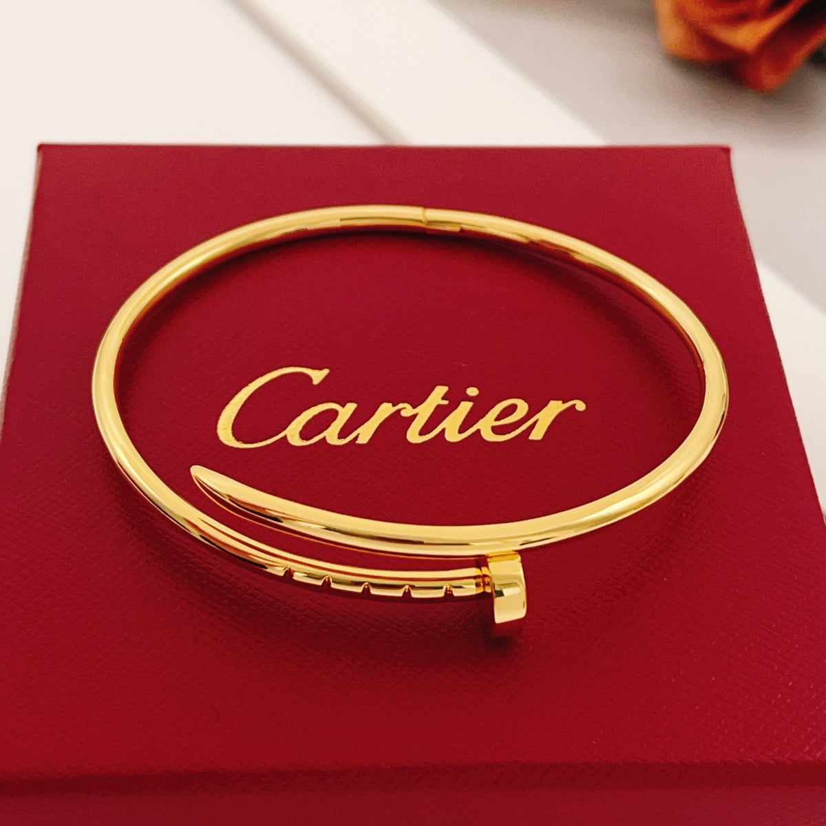 gold brass luxury Bangle for women - product detail view