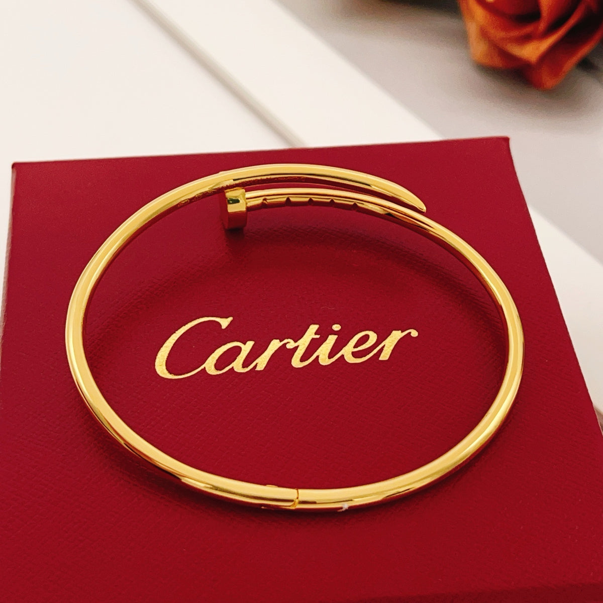 gold brass luxury Bangle for women - alternate angle view 2