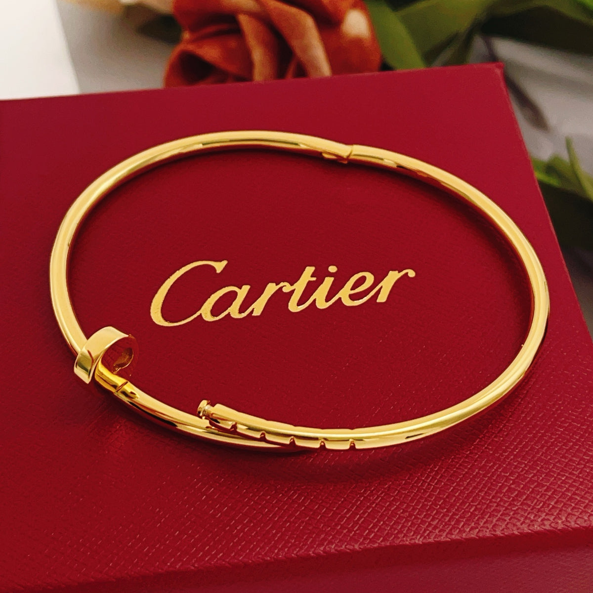 gold brass luxury Bangle for women - alternate angle view 3