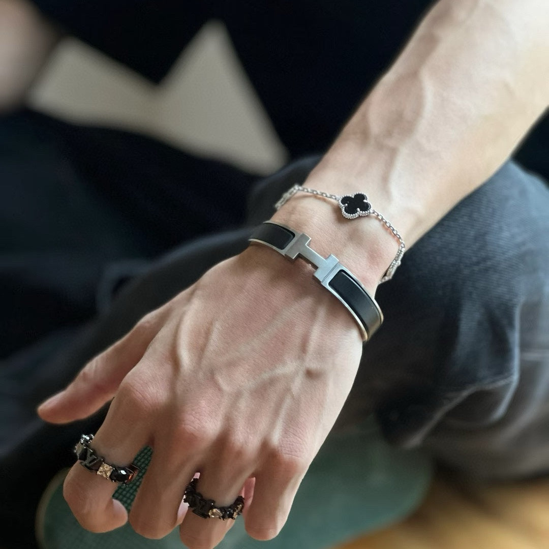 black couple Bangle for men - alternate angle view 3