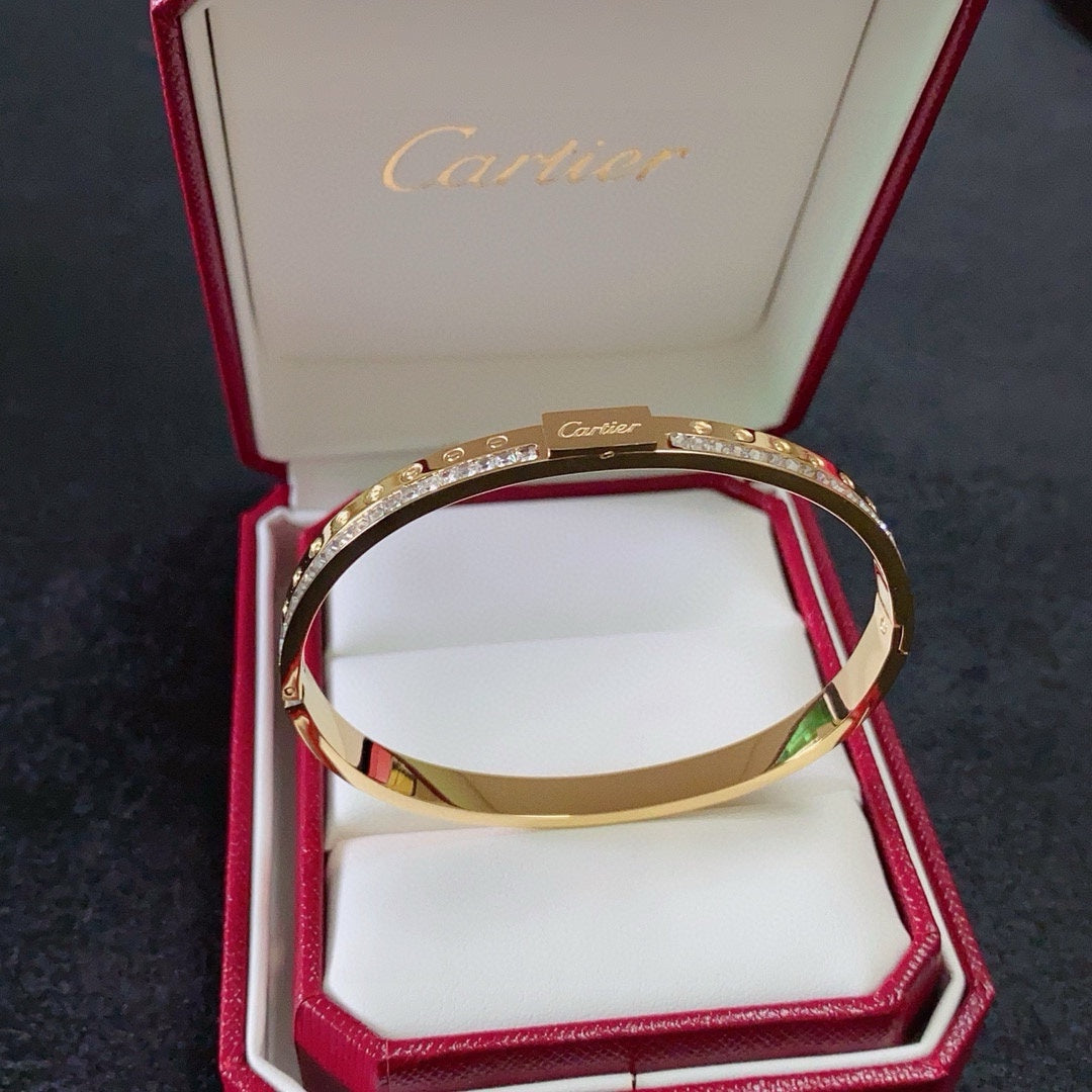 white crystal crystal inlaid Bangle for women - alternate angle view 7