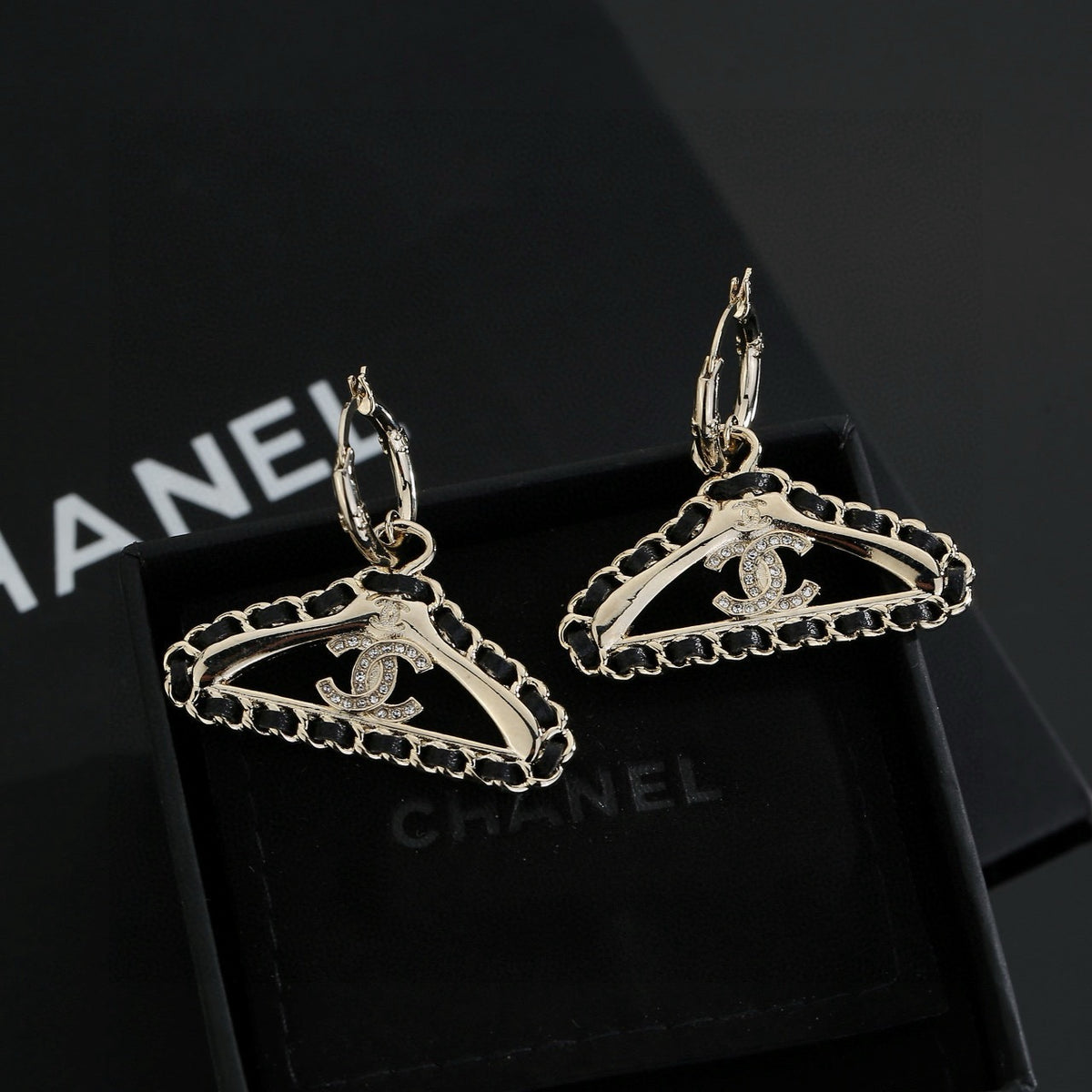 yellow brass Stud Earrings for women - alternate angle view 5