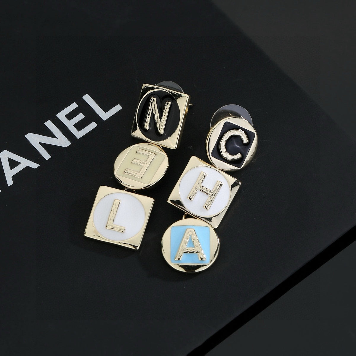 letter Drop Earrings for women - alternate angle view 4