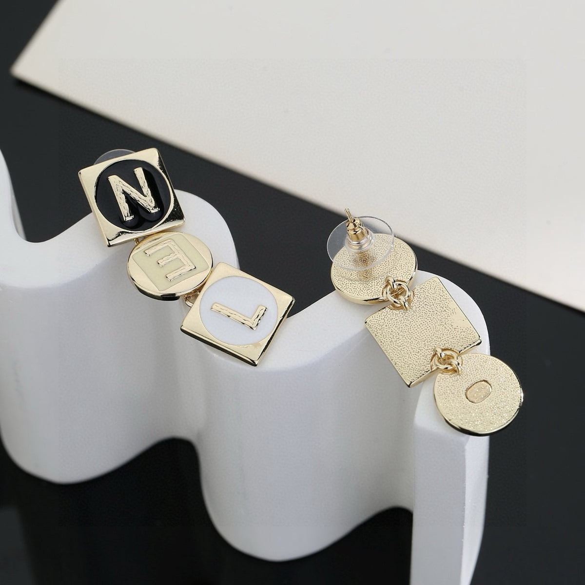 letter Drop Earrings for women - alternate angle view 5