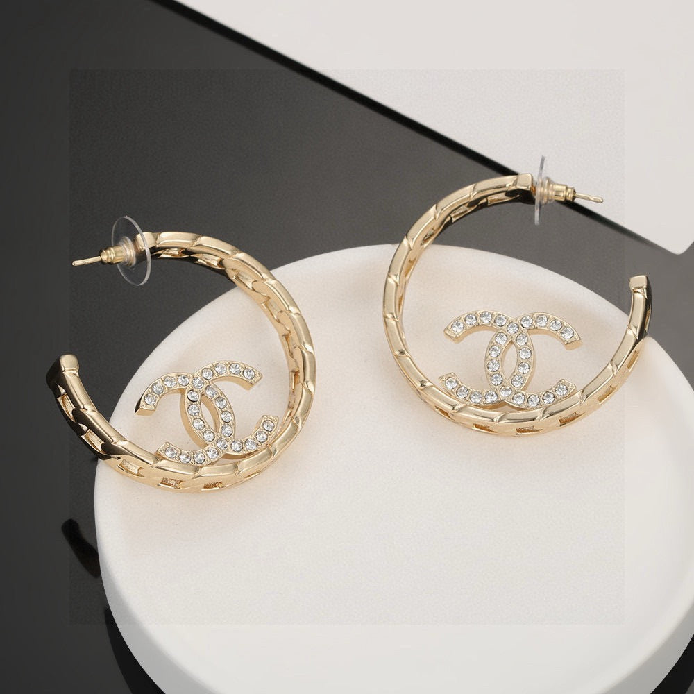 light gold brass Drop Earrings for women - alternate angle view 5