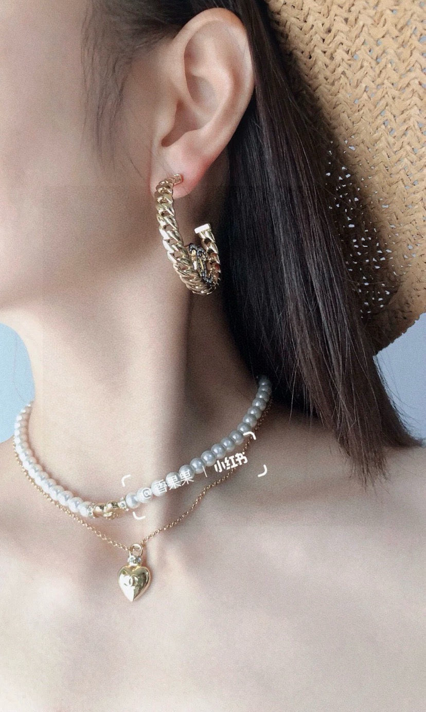 light gold brass Drop Earrings for women - alternate angle view 6