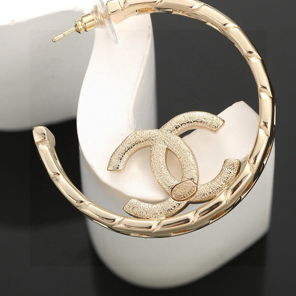 light gold brass Drop Earrings for women - alternate angle view 4