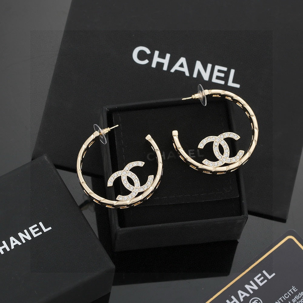 light gold brass Drop Earrings for women - product detail view