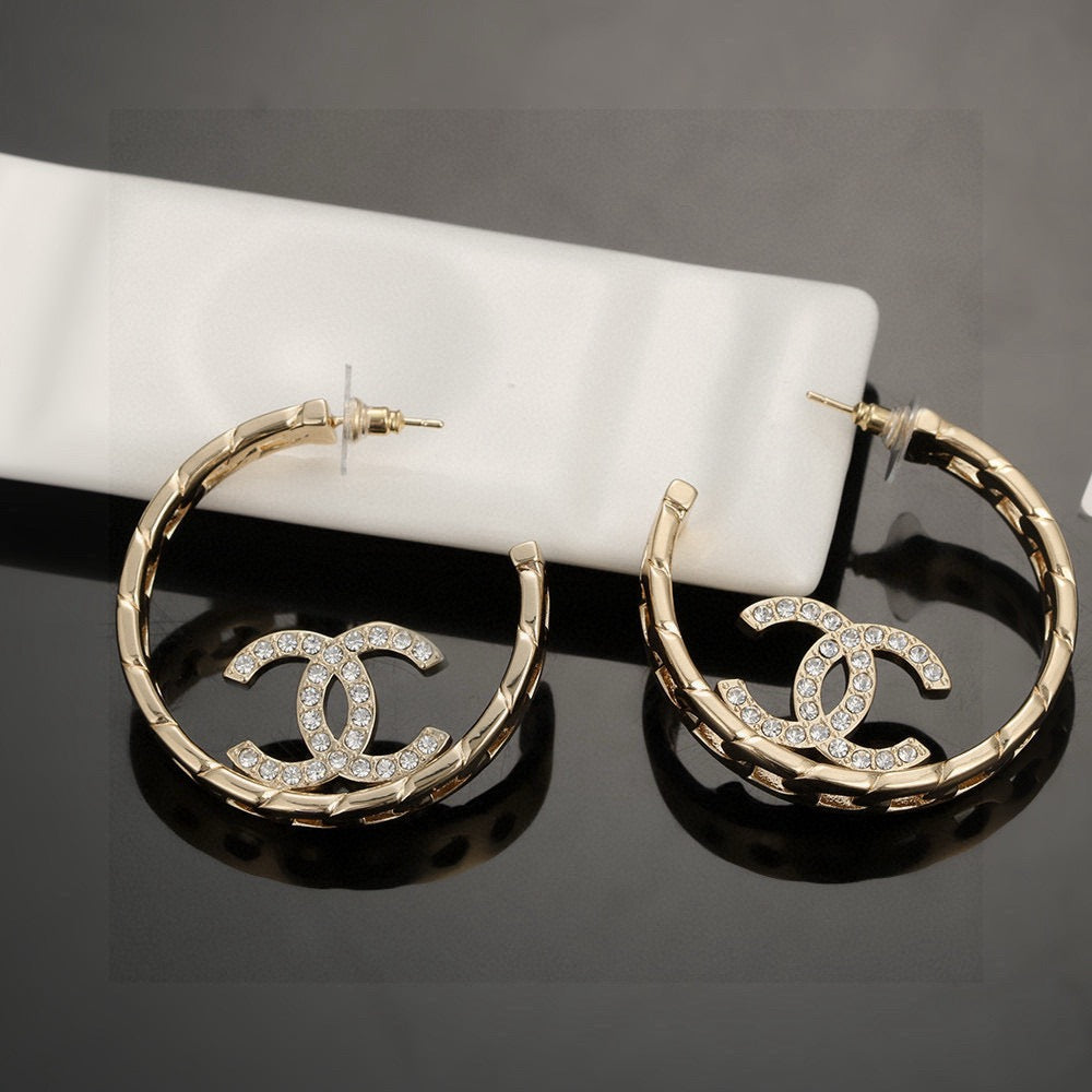 light gold brass Drop Earrings for women - alternate angle view 7