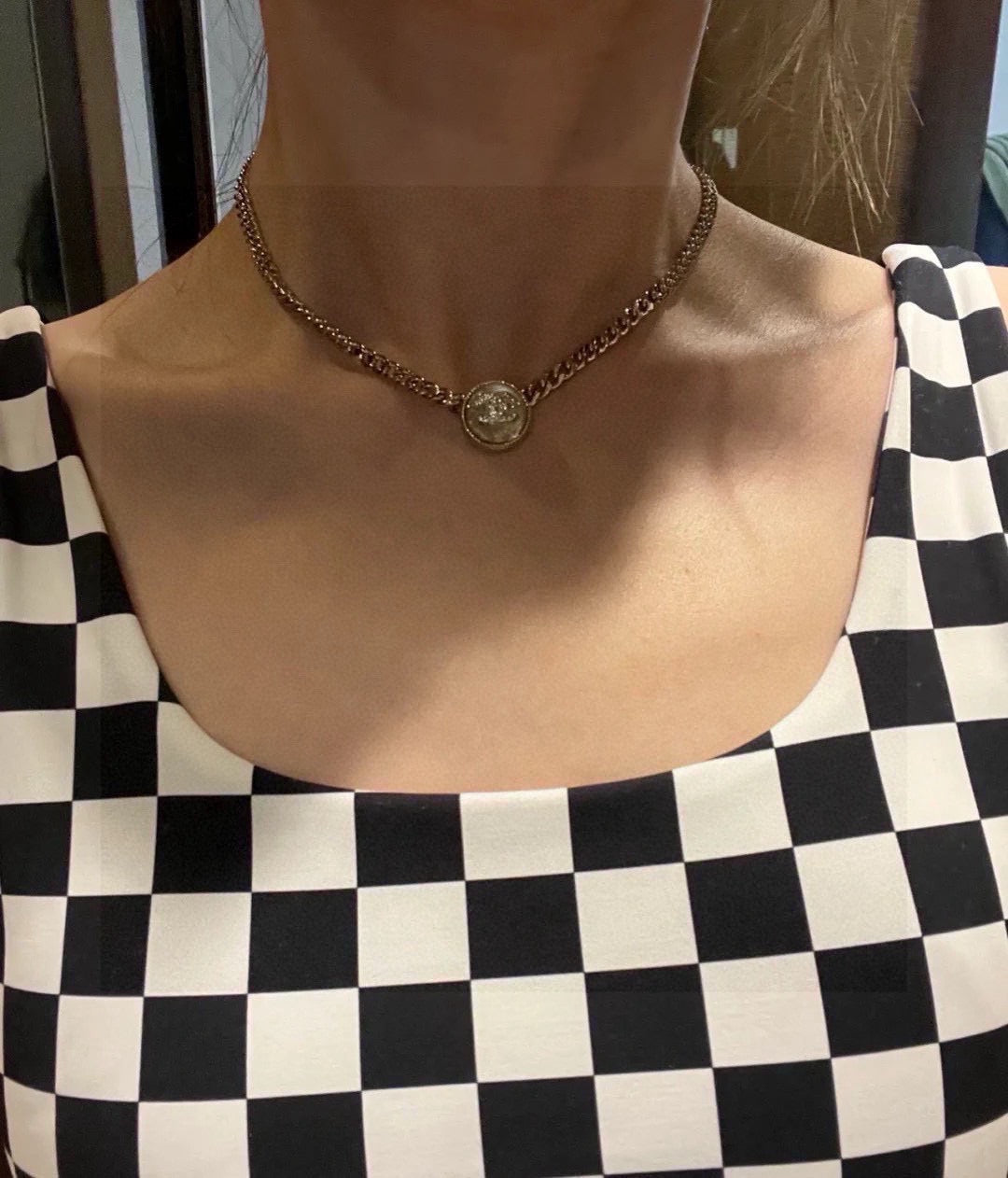 crystal double c Necklace for women - alternate angle view 9