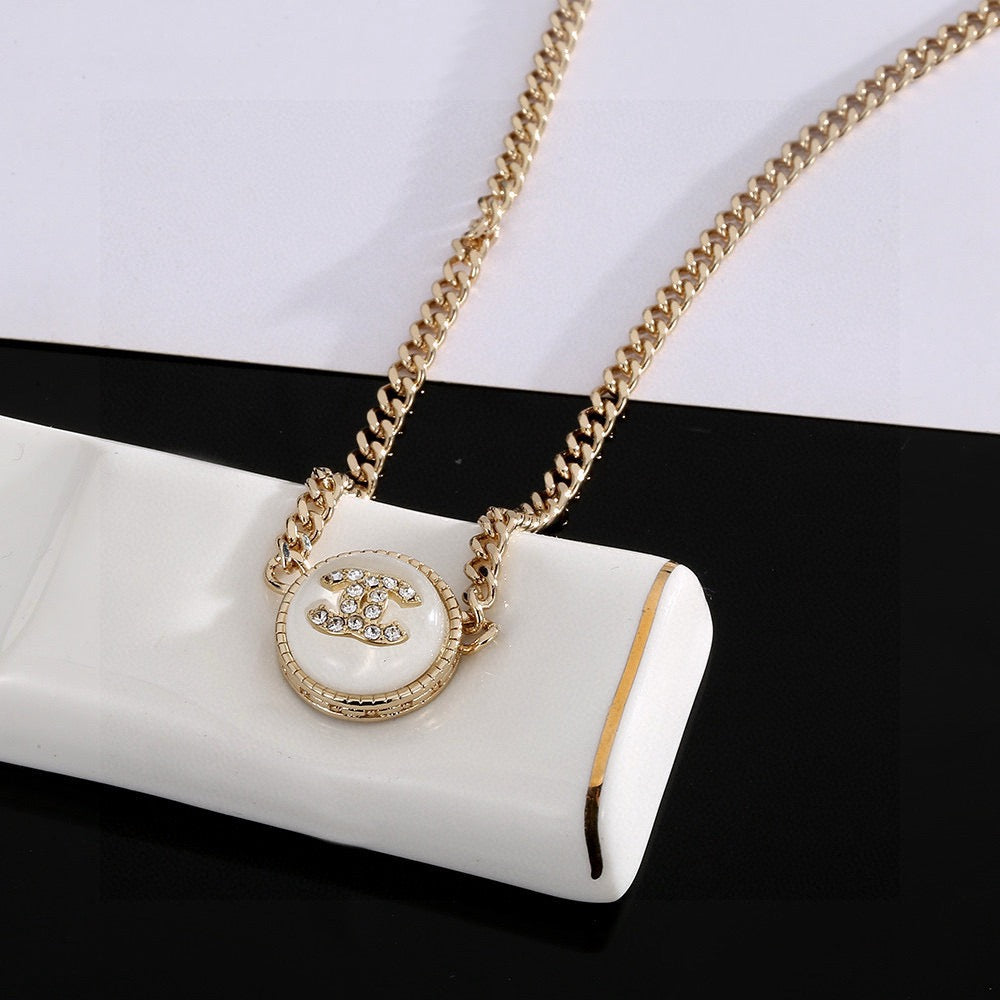 crystal double c Necklace for women - alternate angle view 3