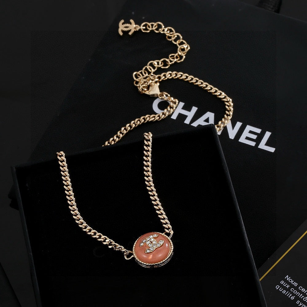 crystal double c Necklace for women - alternate angle view 4