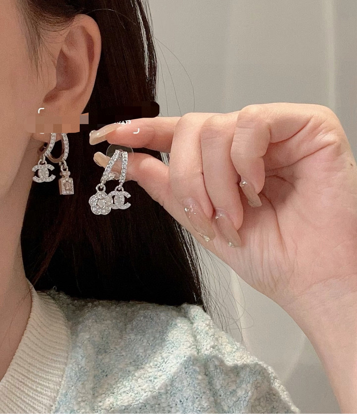 floral Drop Earrings for women - alternate angle view 3