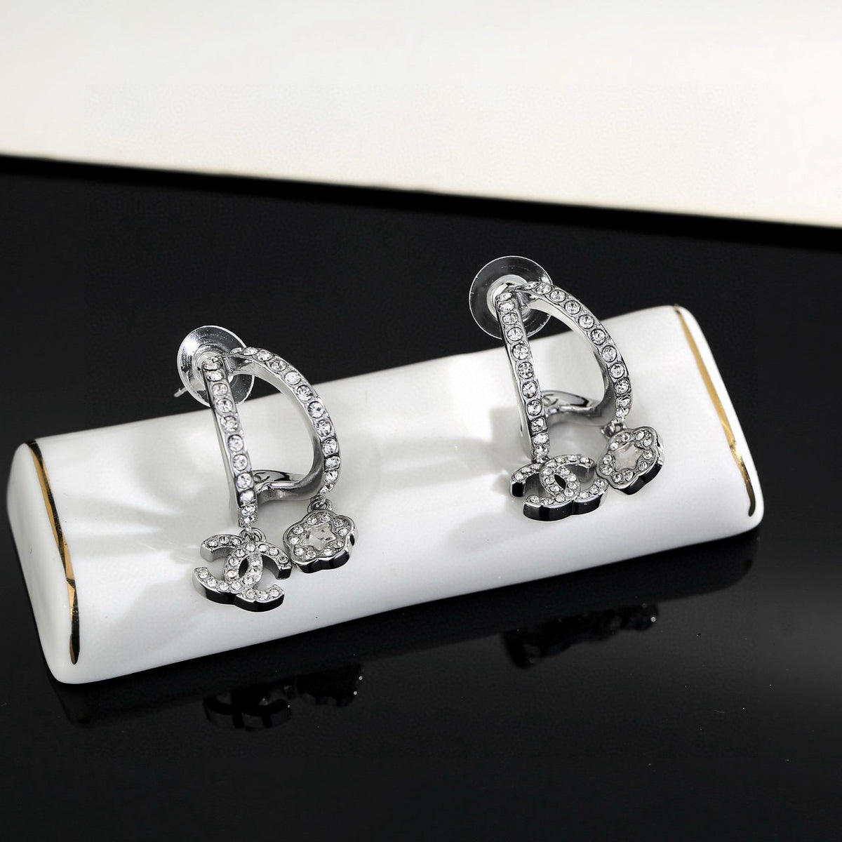 floral Drop Earrings for women - alternate angle view 7
