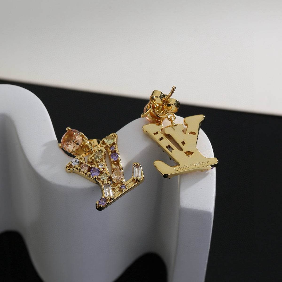 letter Stud Earrings for women - alternate angle view 7