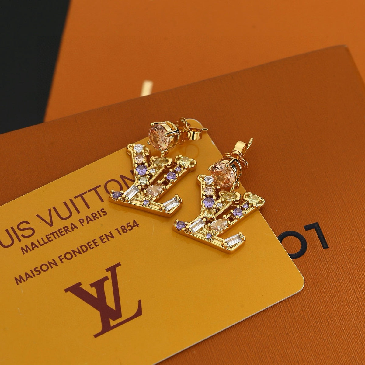 letter Stud Earrings for women - product detail view