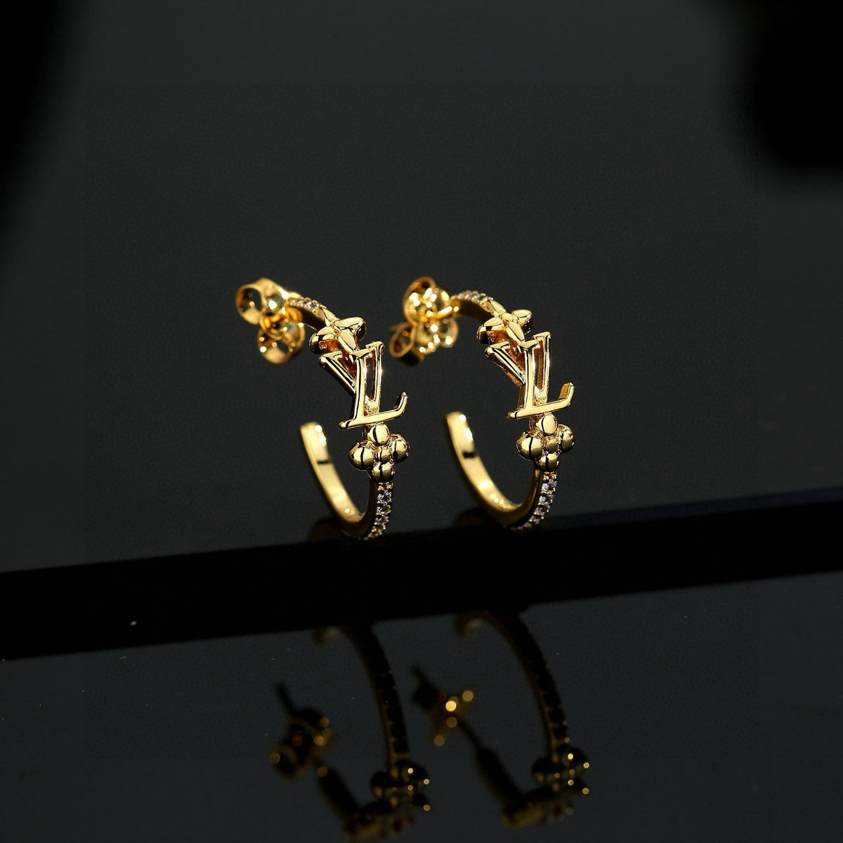letter Stud Earrings for women - alternate angle view 3