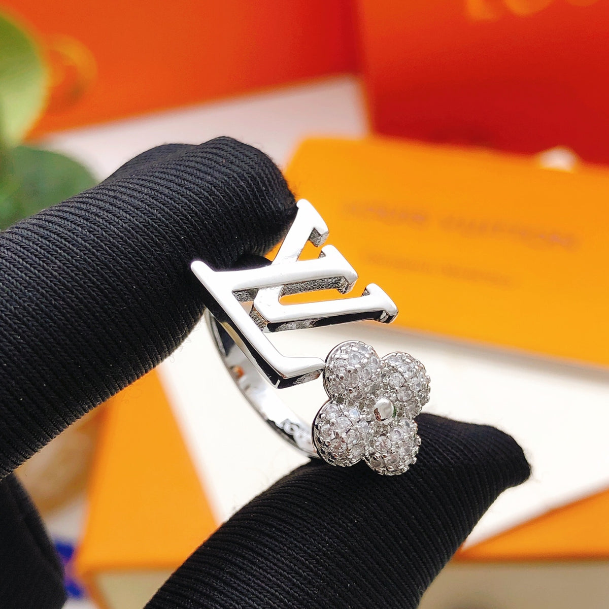 silver brass Ring for women - alternate angle view 2