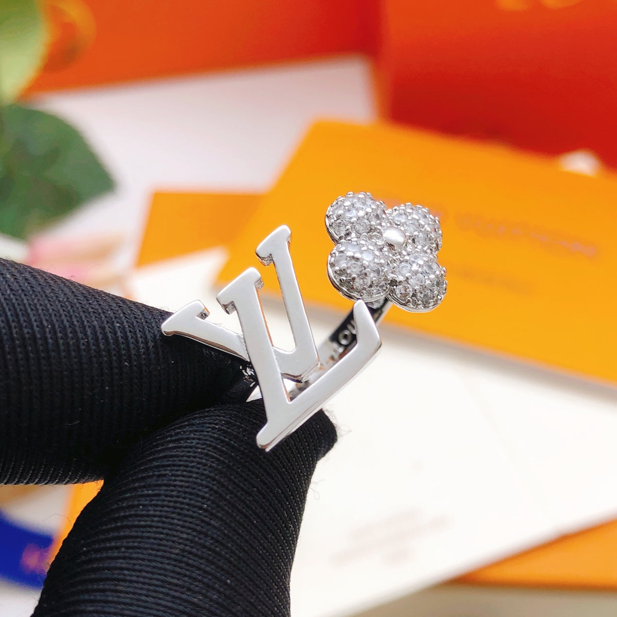 silver brass Ring for women - product detail view