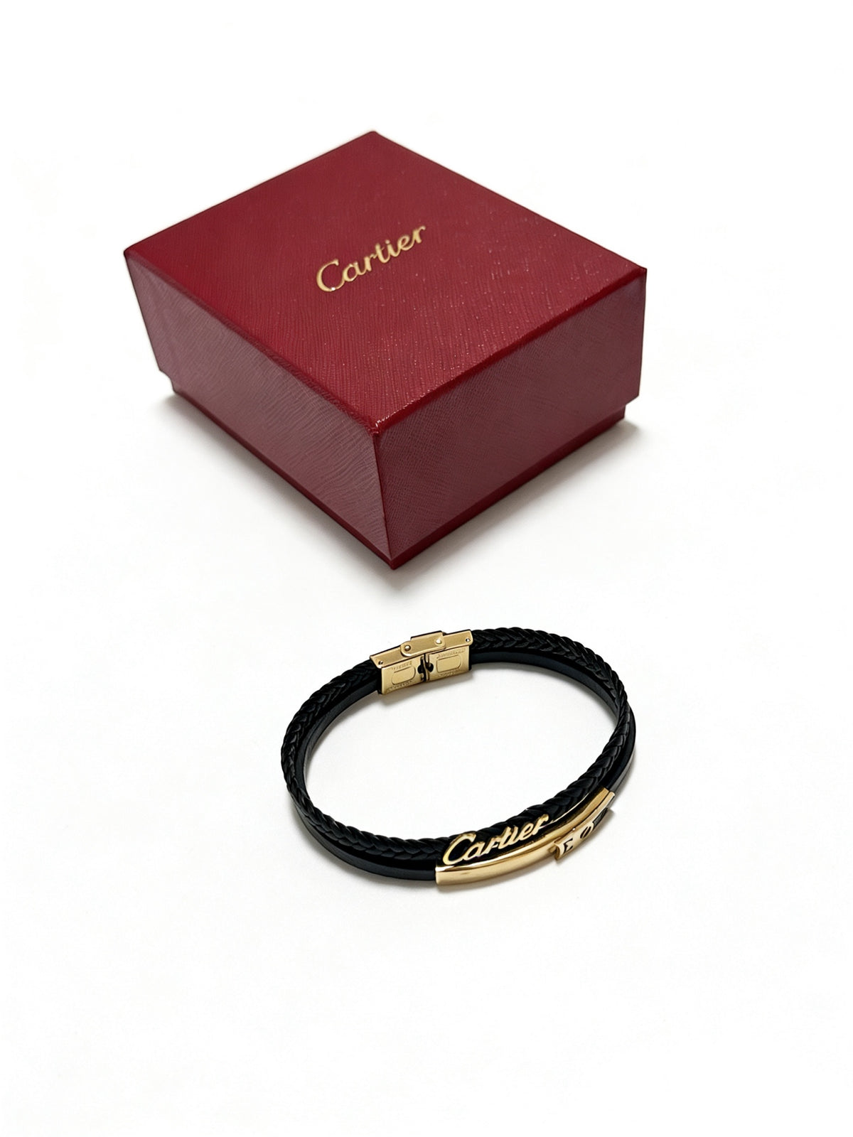 antique genuine leather chain Bracelet for men - alternate angle view 3