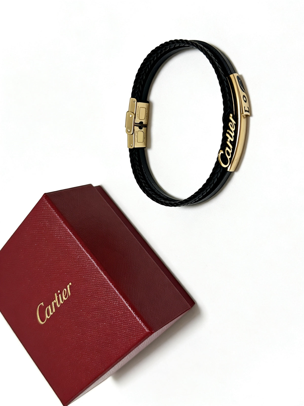 antique genuine leather chain Bracelet for men - alternate angle view 4