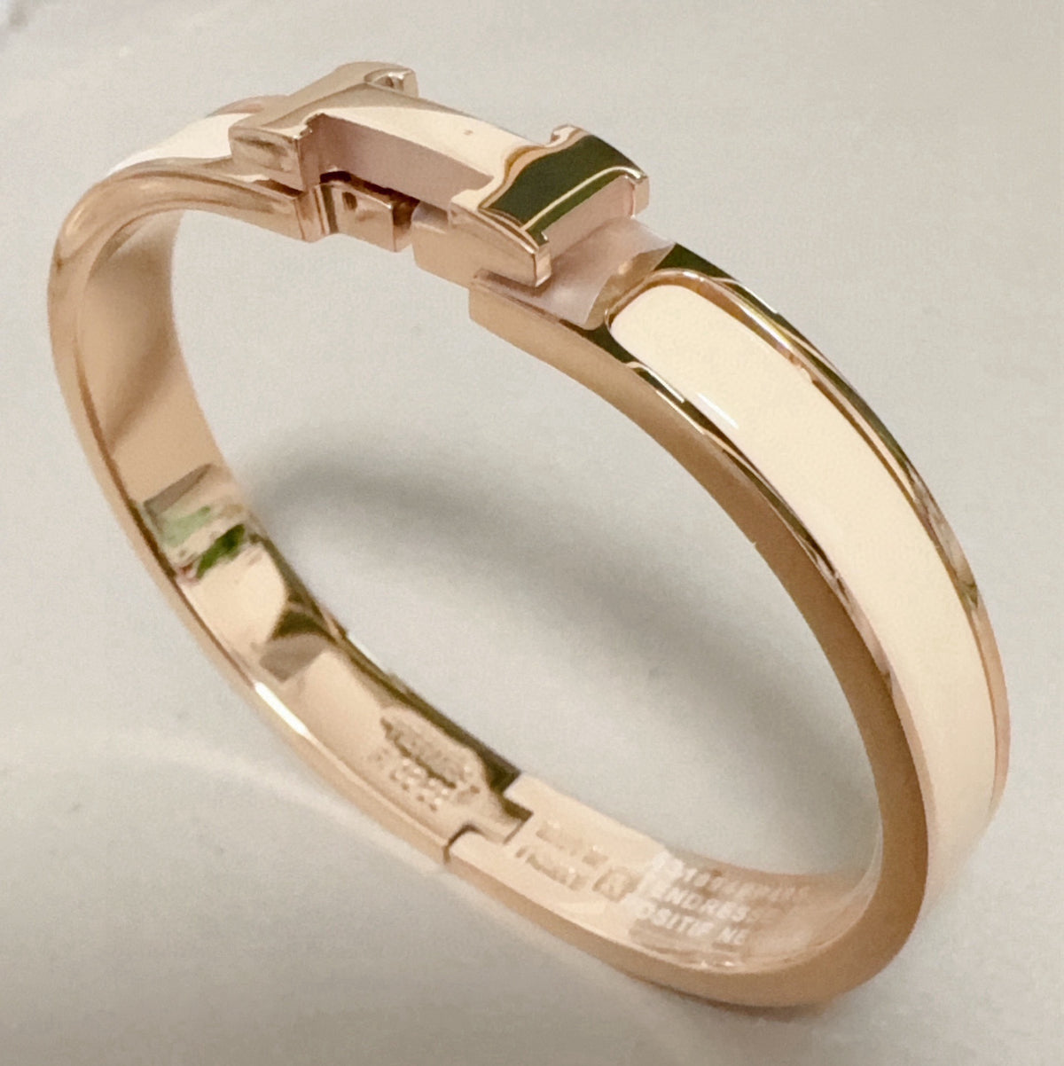rose gold enamel rose Bangle for women - alternate angle view 7