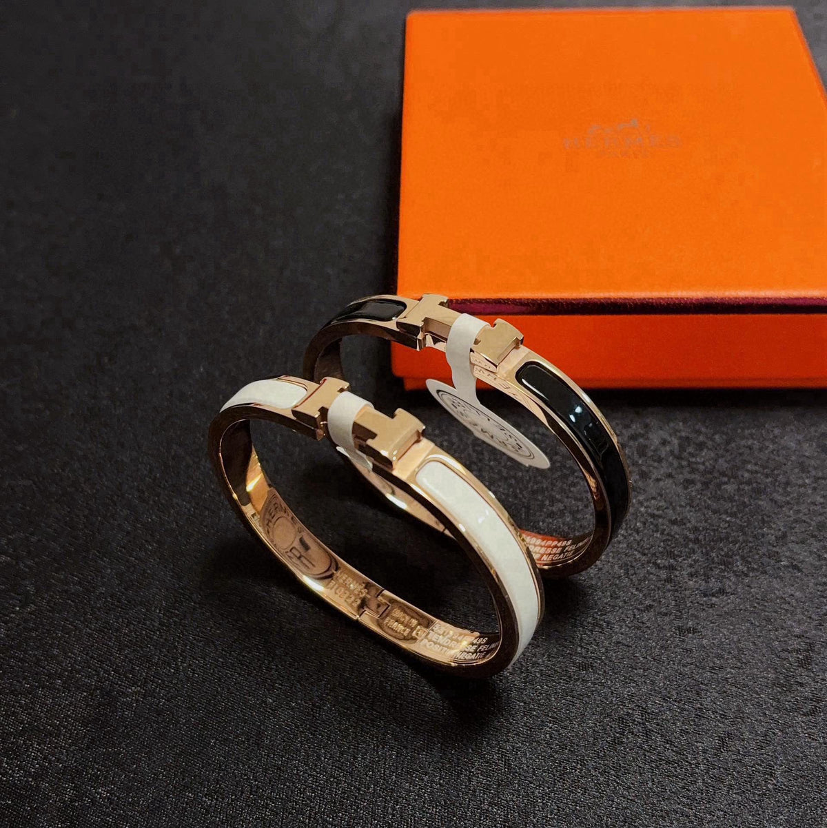 rose gold enamel rose Bangle for women - alternate angle view 9