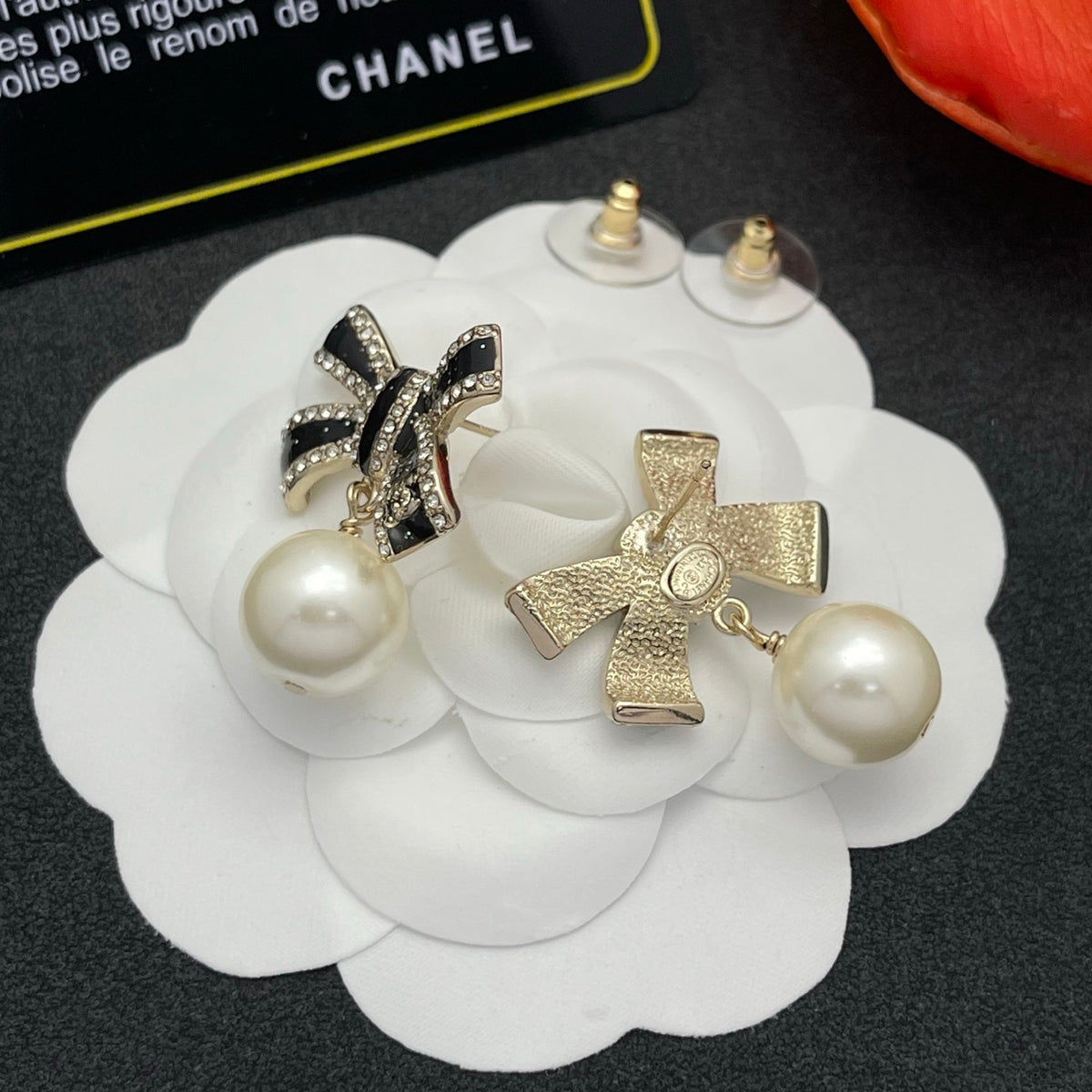 pearl butterfly Stud Earrings for women - alternate angle view 6