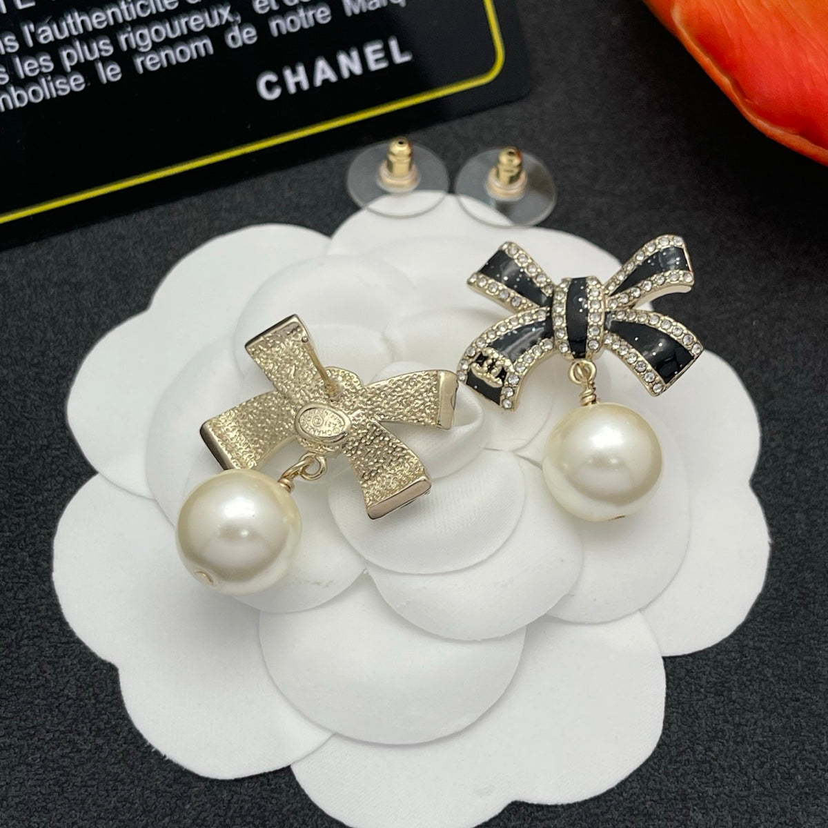 pearl butterfly Stud Earrings for women - alternate angle view 5