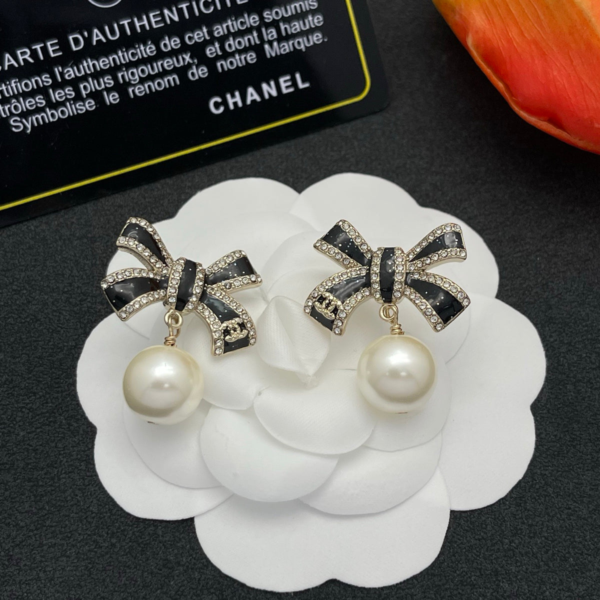 pearl butterfly Stud Earrings for women - alternate angle view 3