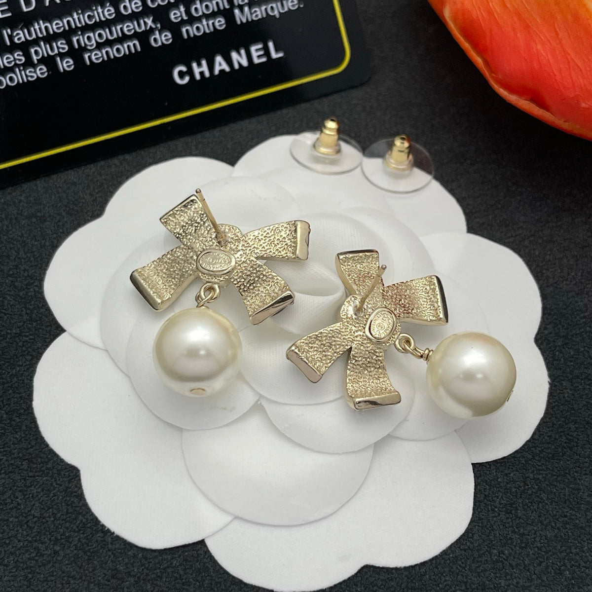 pearl butterfly Stud Earrings for women - alternate angle view 7