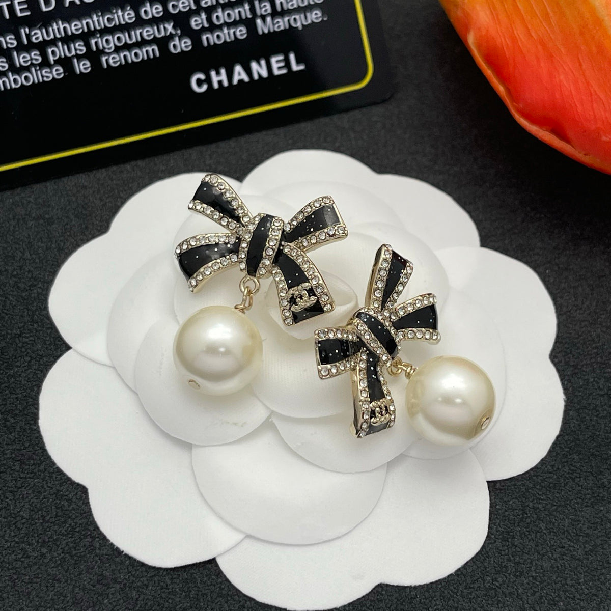 pearl butterfly Stud Earrings for women - alternate angle view 4
